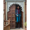 Veste Kimono velours DHARMA HFKD2683 Bleu - La Fiancée - Achat en ligne - Jaines