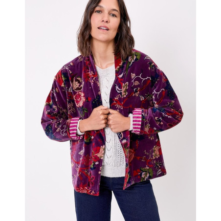 Veste Kimono velours DHARMA Violette HFKD2684 - La Fiancée - Achat en ligne - Jaines