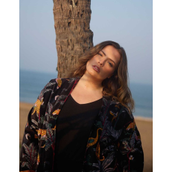 Veste Kimono velours DHARMA HFKD2694 Noir - La Fiancée - Achat en ligne - Jaines