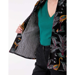 Veste Kimono velours DHARMA HFKD2694 Noir - La Fiancée - Achat en ligne - Jaines