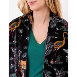Veste Kimono velours DHARMA HFKD2694 Noir - La Fiancée - Achat en ligne - Jaines