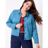 Veste courte suédine doublée AJDA HFVA2605 - La Fiancée - Achat en ligne - Jaines