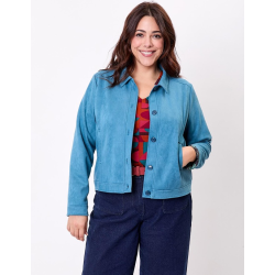 Veste courte suédine doublée AJDA HFVA2605 - La Fiancée - Achat en ligne - Jaines