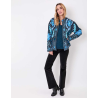 Veste kimono velours brodée GYPSO Broderie bleu HFVG2687 - La Fiancée - Achat en ligne - Jaines