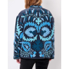 Veste kimono velours brodée GYPSO Broderie bleu HFVG2687 - La Fiancée - Achat en ligne - Jaines
