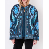 Veste kimono velours brodée GYPSO Broderie bleu HFVG2687 - La Fiancée - Achat en ligne - Jaines