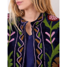 Veste kimono velours brodée GYPSO Broderie verte HFVG2686 - La Fiancée - Achat en ligne - Jaines