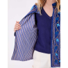 Veste kimono velours brodée GYPSO Broderie violette HFVG2660 - La Fiancée - Achat en ligne - Jaines