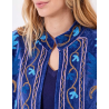 Veste kimono velours brodée GYPSO Broderie violette HFVG2660 - La Fiancée - Achat en ligne - Jaines