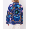 Veste kimono velours brodée GYPSO Broderie violette HFVG2660 - La Fiancée - Achat en ligne - Jaines