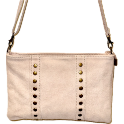 Sac à main en cuir suédé avec clous Bleu - CHENSON GORETT - Achat en ligne - Jaïnès