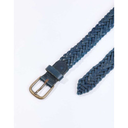 Ceinture cuir tressé DASRA Navy - La Fiancée - Achat en ligne - Jaines