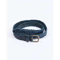 Ceinture cuir tressé DASRA Navy - La Fiancée - Achat en ligne - Jaines