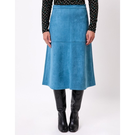 Jupe midi évasée suédine HFJB2605  - La Fiancée - Achat en ligne - Jaines