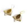 Boucles d'oreilles Fleur de Muguet -Cuir Doré, Blanc -Chenoha Studio - Achat en ligne - Jaines