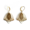 Boucles d'oreilles Fleur de Muguet -Cuir Doré, Blanc -Chenoha Studio - Achat en ligne - Jaines