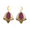 Boucles d'oreilles Fleur de Muguet -Cuir Framboise, Doré -Chenoha Studio - Achat en ligne - Jaines