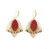Boucles d'oreilles Fleur de Muguet -Cuir Rouge, Rose -Chenoha Studio - Achat en ligne - Jaines