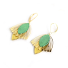 Boucles d'oreilles Fleur de Muguet - Cuir Vert, Doré  - Chenoha Studio - Achat en ligne - Jaines