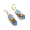 Boucles d'oreilles Sequins - Cuir Bleu, Doré - Chenoha Studio - Achat en ligne - Jaines
