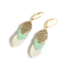 Boucles d'oreilles Sequins - cuir Pois dorés, Menthe, Blanc - Chenoha Studio - Achat en ligne - Jaines