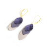 Boucles d'oreilles Sequins - cuir Violet métal, Rose clair - Chenoha Studio - Achat en ligne - Jaines
