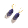 Boucles d'oreilles Sequins - cuir Violet métal, Rose clair - Chenoha Studio - Achat en ligne - Jaines