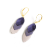 Boucles d'oreilles Sequins - cuir Violet métal, Rose clair - Chenoha Studio - Achat en ligne - Jaines
