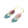Boucles d'oreilles Sequins - cuir Rose métal, Jade, Bleu - Chenoha Studio - Achat en ligne - Jaines