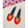 Boucles d'oreille  CALYPSO pétrole - Rose Bouchon - Achat en ligne - Jaines