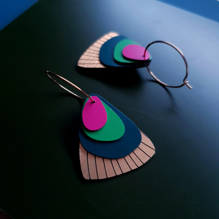 Boucles d'oreille BAM JAIPUR- Rose Bouchon - Achat en ligne - Jaines