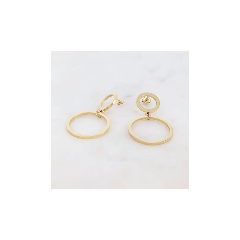 Boucles d'oreilles double anneaux - IKITA PARIS - Achat en ligne - Jaines