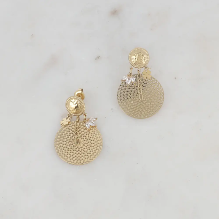 Boucles d'oreilles Trefles et lotus - IKITA PARIS - Achat en ligne - Jaines