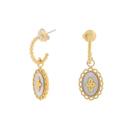 Boucles d'oreilles étoile, nacre- IKITA PARIS - Achat en ligne - Jaines