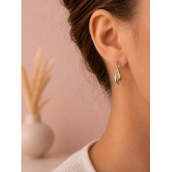 Boucles d'oreilles bicolores torsadées - Eclat Paris - Achat en ligne - Jaines