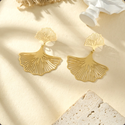 Boucles d'oreilles feuille de ginkgo - Eclat Paris - Achat en ligne - Jaines