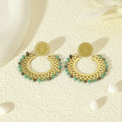 Boucles d'oreilles Cercle Cristaux Verts- Eclat Paris - Achat en ligne - Jaines