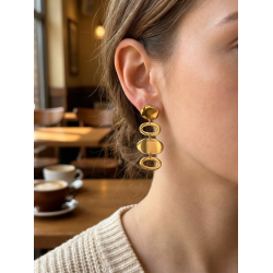 Boucles d'oreilles  multi-maillons ovales- Eclat Paris - Achat en ligne - Jaines