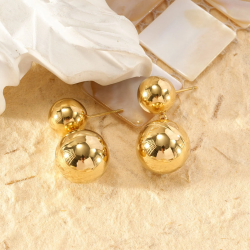 Boucles d'oreilles double sphère- Eclat Paris - Achat en ligne - Jaines