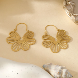 Boucles d'oreilles Fleur Ajourée - Eclat Paris - Achat en ligne - Jaines