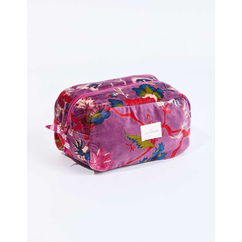Petite pochette en velours KARUNI Floral Prune HAPM2684 - La Fiancée - Achat en ligne - Jaines